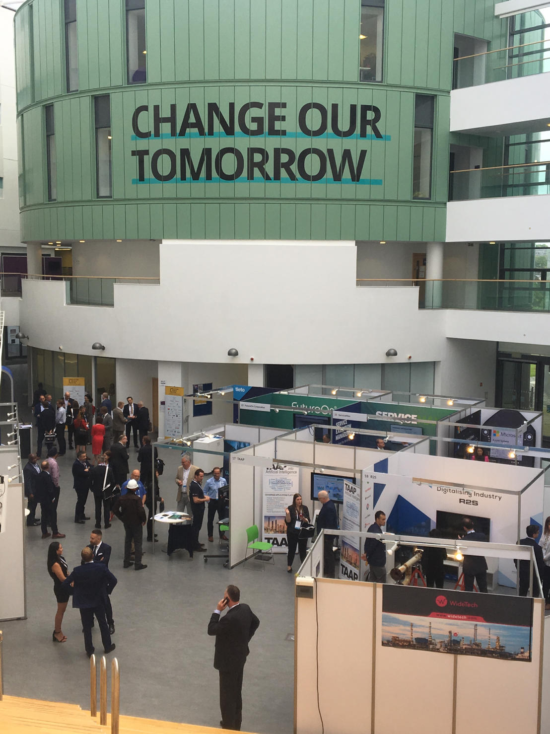 Future Oil and Gas event showing "change our tomorrow" banner
