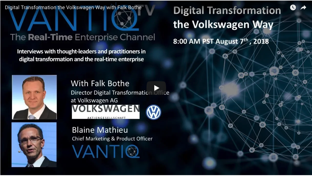 VANTIQ TV-guest speaker Falk Bothe Director Digital Transformation Office at Volkswagen AG, Digital Transformation the Volkswagen Way 