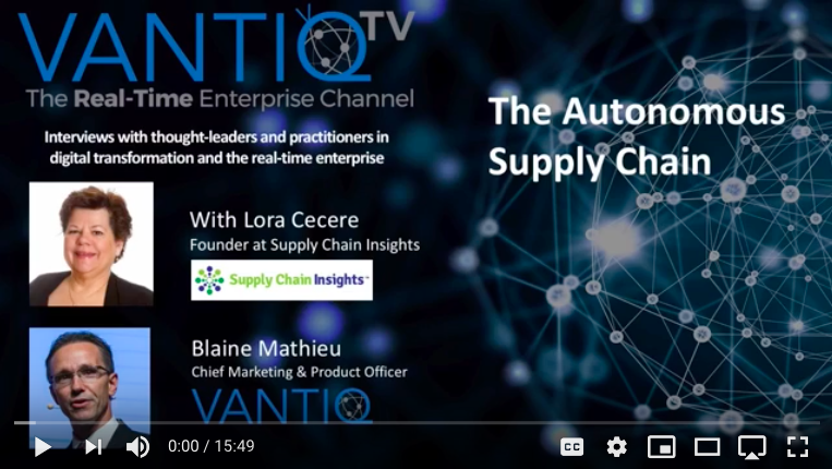 VANTIQ TV-guest speaker Lora Cecere Founder at Supply Chain Insights, The Autonomous Supply Chain