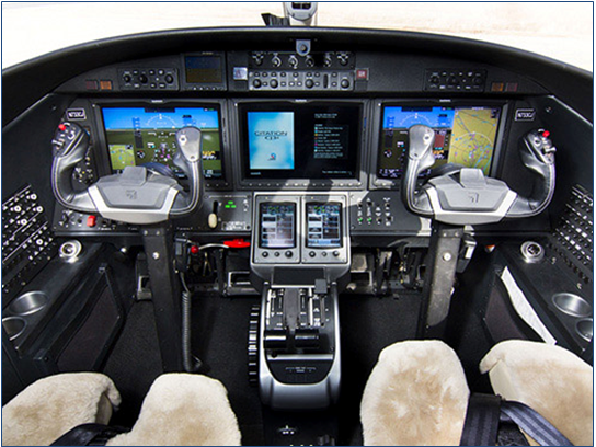 cockpit of Marty Sprinzen's jet