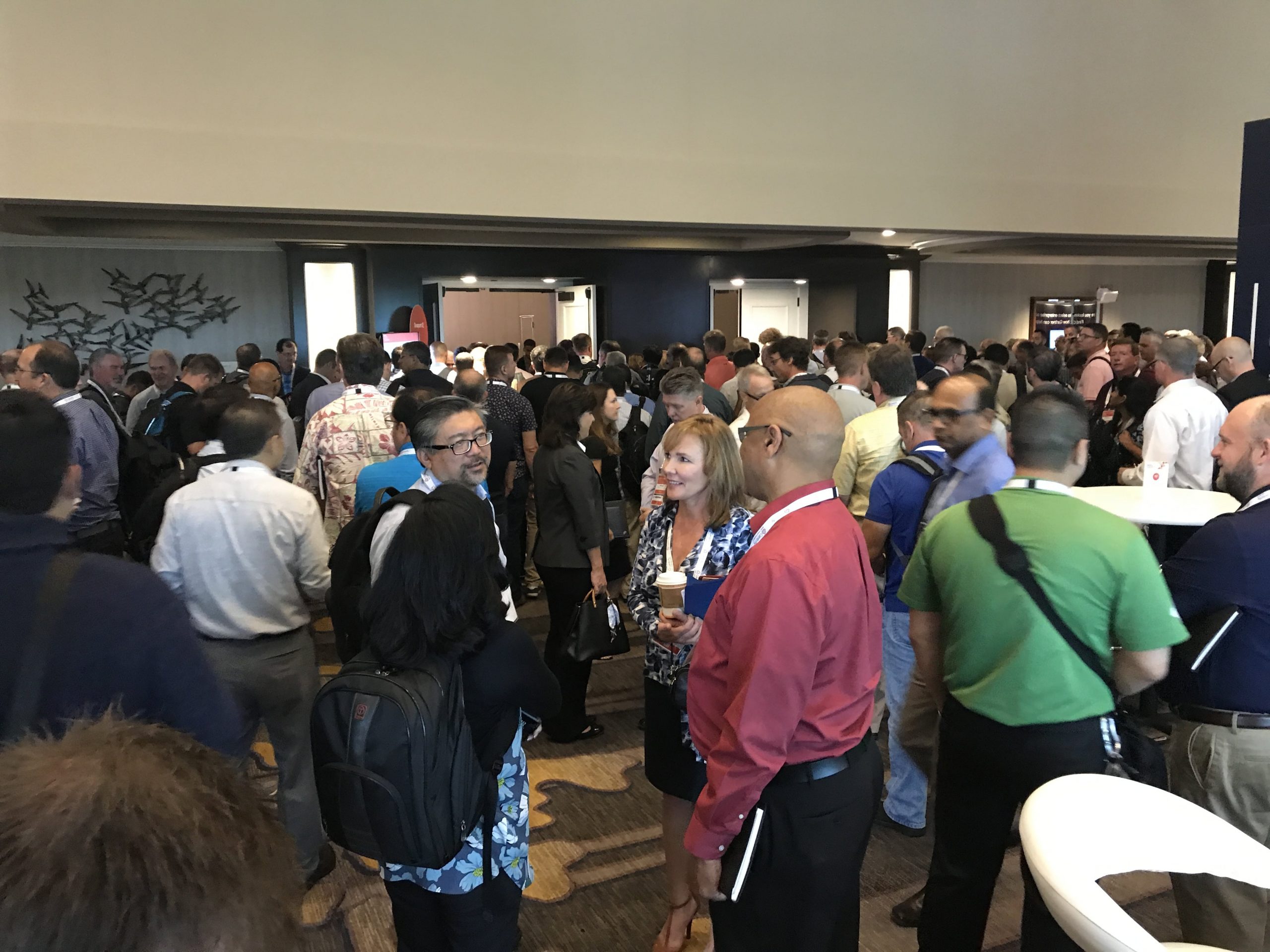 People lining up to get in to Gartner analyst Kyle Davis' keynote speech